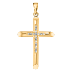Подвеска-крест с фианитами 