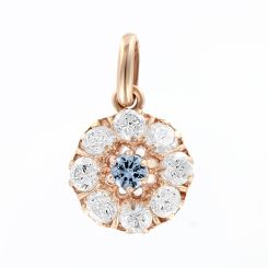 Подвеска с фианитами и топазом 
