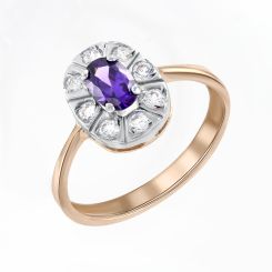 Кольцо с фианитами 