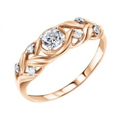 Кольцо с фианитами 