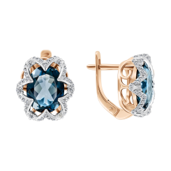 Earrings with topaz and zirconia 