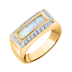 Кольцо с опалом и фианитами 