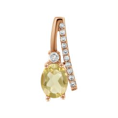 Pendant with citrine and zirconia 