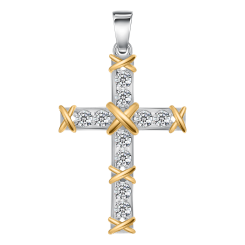 Anhänger-Kreuz mit Zirkonia 