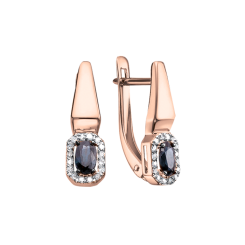 Серьги с сапфирами и бриллиантами 