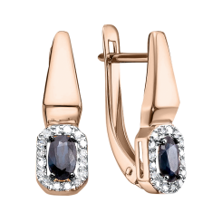 Ohrhänger mit Brillanten und Saphiren 