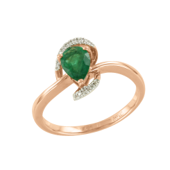Damenring mit Brillanten und Smaragd 