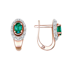 Ohrhänger mit Brillanten und Smaragd 