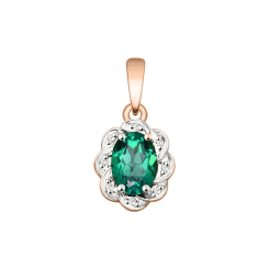 Pendant with diamonds and emerald 