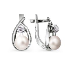 Ohrhänger mit Zirkonia und Perle 