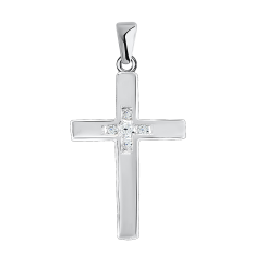 Подвеска-крест с фианитами 