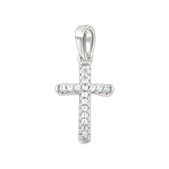 Подвеска-крест с фианитами 