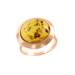 Damenring vergoldet mit Bernstein 