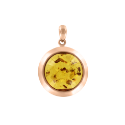 Gilded pendant with amber 