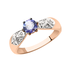 Damenring mit Tansanit und Brillant 