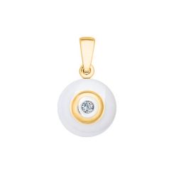 Pendant with brilliant and white ceramic insert 