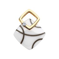 Anhänger mit Brillant weiße Keramik 