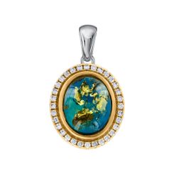 Подвеска с янтарём и фианитами 