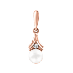 Pendant with pearl, zirconia or diamond mit Zirkonia
