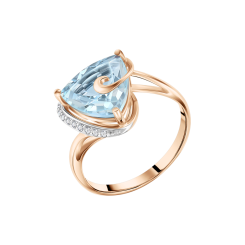Women's ring with topaz and zirconia 