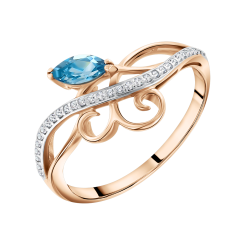 Damenring mit Topas und Zirkonia 