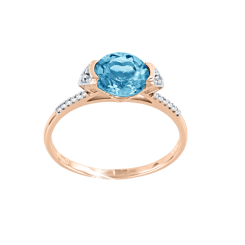 Women's ring with topaz and zirconia 