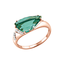 Damenring mit Quarz und Zirkonia 