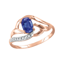 Damenring mit Saphir und Zirkonia 