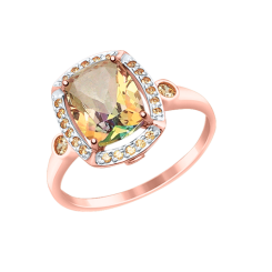 Damenring mit Swarovski Zirkonia und Topas Swarovski 