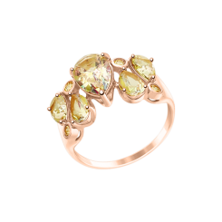 Damenring mit Swarovski Zirkonia und Topas Swarovski 