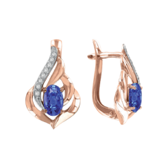 Ohrhänger mit Saphir und  Zirkonia 