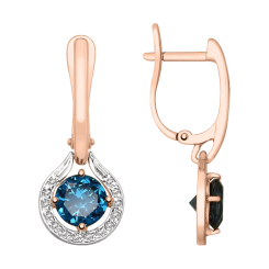 Ohrhänger mit London blau Topas und Zirkonia 