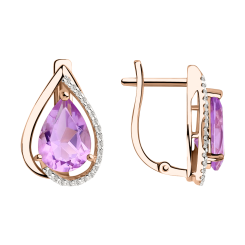 Ohrhänger mit Amethyst und Zirkonia 