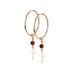 Ohrringe-Creolen mit Granat 