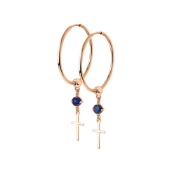 Ohrringe-Creolen mit Saphir 