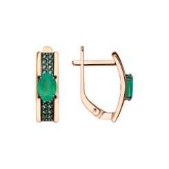 Ohrhänger mit grünem Achat und Zirkonia 