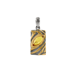 Anhänger mit Bernstein und Vergoldung 