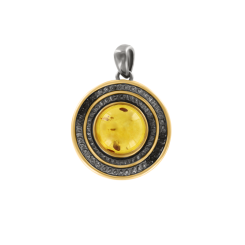 Anhänger vergoldet mit Bernstein 