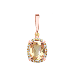 Подвеска с топазом и фианитами Swarovski 