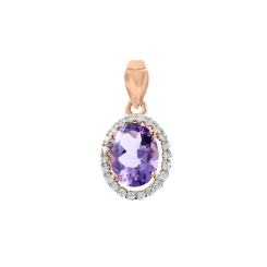 Pendant with amethyst and zirconia 