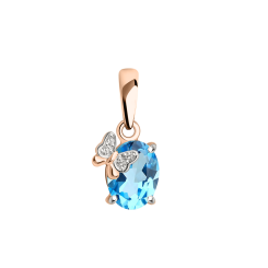 Подвеска с топазом и фианитами 