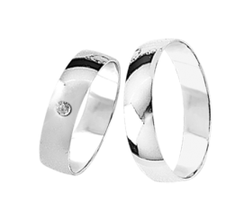 Wedding rings with a diamond 