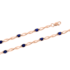 Gold bracelet with sapphire 18 cm