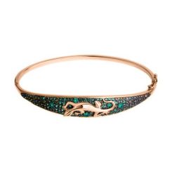 Браслет с зелёными агатами и фианитами 