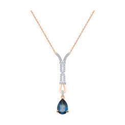 Collier mit London Topas und Zirkonia 