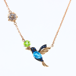 Collier mit Topas swiss, Chrysolith und Zirkonia 