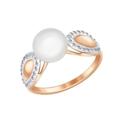 Damenring mit Perle und Zirkonia 