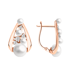 Ohrhänger mit  Perle und Zirkonia 