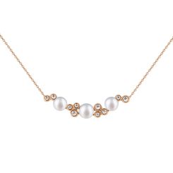 Колье с жемчужинами и фианитами 