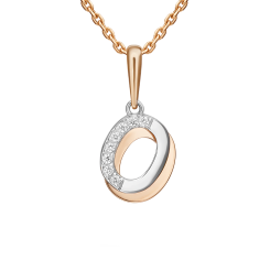 Buchstabenanhänger "O" mit Zirkonia 